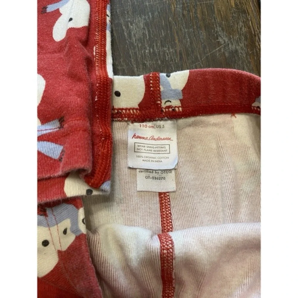 Hanna Andersson Long John Pajamas Christmas Red Snowman Cotton Size‎ 5